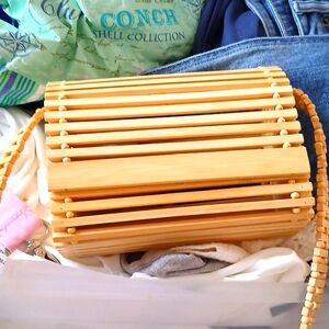 Bamboo Wood Square Shoulder Bag